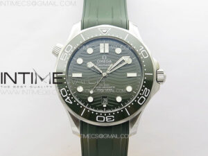 Seamaster Diver 300M ZF 1:1 Best Edition Green Ceramic Green Dial on Green Rubber Strap A8800