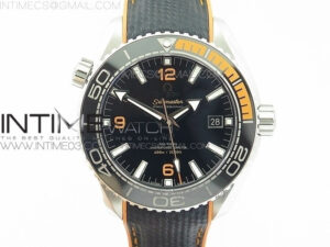 Planet Ocean 43.5mm SS VSF 1:1 Best Edition Black/Orange Bezel Black Dial on Black Nylon Strap A8900 Super Clone
