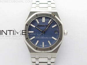 Royal Oak 41mm 15510 50th SS ZF 1:1 Best Edition Blue Textured Dial on SS Bracelet A4302