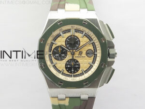 Royal Oak Offshore ‘Combat’ 44mm APSF 1:1 Best Edition Green Ceramic Bezel on Camo Rubber Strap A3126