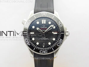 Seamaster Diver 300M ZF 1:1 Best Edition Black Ceramic Black Dial on Black Rubber Strap A8800
