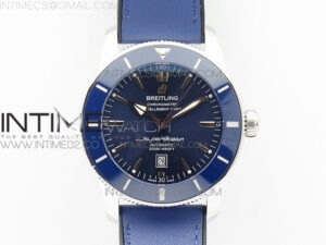 Super Ocean Heritage Blue Ceramic Bezel SS Blue Dial on Blue Gummy Strap A2824