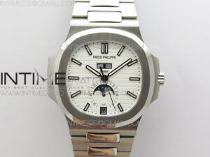 NAUTILUS 5726 SS GRF 1:1 BEST EDITION WHITE DIAL WORKING ANNUAL CALENDARON SS BRACELET A.324 V3