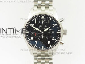 Pilot Chrono 2016 IW377710 ZF 1:1 Best Edition Black Dial on SS Bracelet A7750 V2