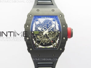 RM035-02 Real Forge Carbon ZF 1:1 Best Edition Skeleton Dial on Black Rubber Strap NH05A V3+