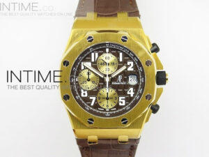 Royal Oak Offshore Arnold Schwarzenegger YG JF 1:1 Best Edition on Brown Leather Strap A7750