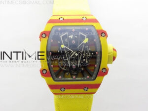RM027-03 Real Tourbillon YSF Best Edition Orange/Red Carbon Skeleton Dial on Orange Nylon Strap