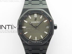 Royal Oak 41mm 15500 DLC ZF Best Edition Gray Textured Dial on DLC Bracelet A4302 V2 (Free Box)