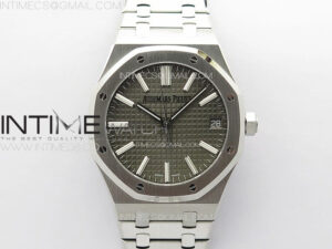 Royal Oak 41mm 15510 50th SS ZF 1:1 Best Edition Gray Textured Dial on SS Bracelet A4302