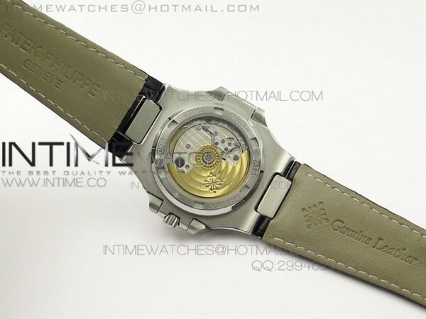 Nautilus Moonphase SS Brown Dial on Black Leather Strap MIYOTA 9015 PP324CS - Image 4