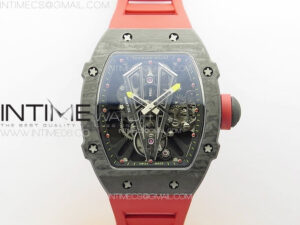 RM027-03 NTPT Real Tourbillon RMF Best Edition Skeleton Dial on Red Rubber Strap