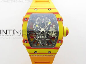 RM027-03 Real Tourbillon RMF Best Edition Orange/Red Carbon Skeleton Dial on Orange Rubber Strap
