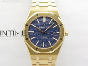 Royal Oak 41mm 15400 RG ZF 1:1 Best Edition Blue Textured Dial on SS Bracelet V2 SA3120 Super Clone