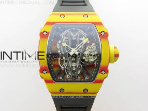 RM027-03 Real Tourbillon RMF Best Edition Orange/Red Carbon Skeleton Dial on Black Rubber Strap
