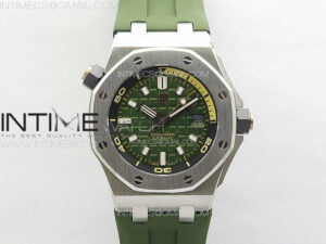 Royal Oak Offshore Diver 15720 BF Best Edition Green Dial on Green Rubber Strap A3120
