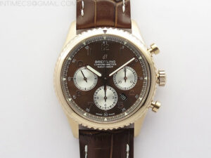 Navitimer 8 RG B12 Best Edition Black dial On Brown Leather Strap A7750