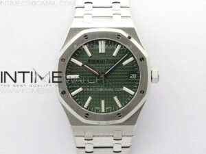 Royal Oak 41mm 15510 50th SS ZF 1:1 Best Edition Green Textured Dial on SS Bracelet A4302
