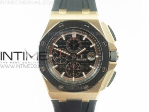 Royal Oak Offshore 2017 44mm RG V2 JF 1:1 Best Edition Black Dial RG Markers on Rubber Strap A3126