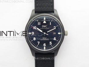 Pilot's Watch RAAF Black Ceramic M+F 1:1 Best Edition on Blue Nylon Strap A2892