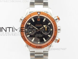 Planet Ocean Master Chronometer Chrono SS OM 1:1 Best Edition Orange on SS Bracelet A9300