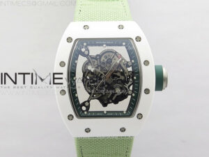 RM001 Satin-polished steel Real PR YSF Skeleton Dial on black Rubber Strap Asian Tourbillon