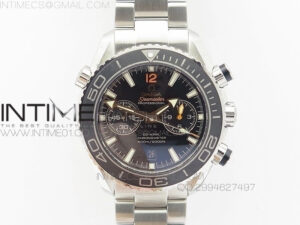 Planet Ocean Master Chronometer Chrono SS OM 1:1 Best Edition Black Dial Orange Numeral on SS Bracelet A9300