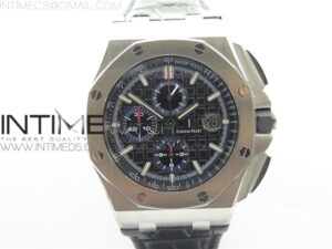 Royal Oak Offshore 44mm 26412PT SS JF 1:1 Best Edition Black/Blue Dial on Black Leather Strap A3126