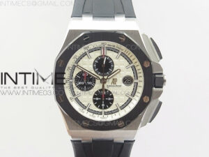 Royal Oak Offshore 44mm SS V2 JF 1:1 Best Edition White dial A7750 on Black Rubber Strap A3126