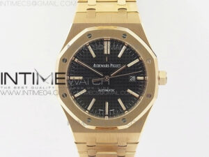Royal Oak 41mm 15400 RG V5 JF 1:1 Best Edition Black Textured Dial on RG Bracelet A3120