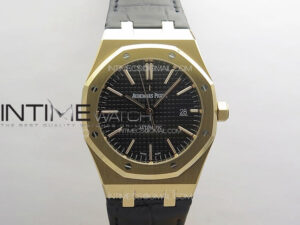 Royal Oak 41mm 15400 RG APSF 1:1 Best Edition Black Textured Dial on RG Bracelet A3120 Super Clone V3