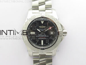 Seawolf 45mm SS B50 1:1 Best Edition SuperLumed Black Dial Numeral Markers on SS Bracelet A2824(Super Thick Crystal)