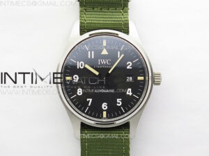 Pilot Mark SS M+ 1:1 Best Edition Black Dial on Green Nylon Strap A2892