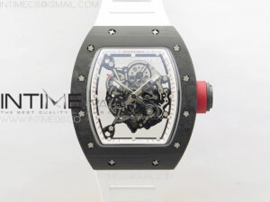 RM055 Forged Carbon Case KUF Best Edition Red Crown on White Rubber Strap MIYOTA8215