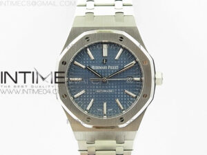 Royal Oak 41mm 15400 SS V5 JF 1:1 Best Edition Blue Textured Dial on SS Bracelet A3120
