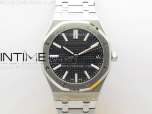 Royal Oak 41mm 15510 50th SS ZF 1:1 Best Edition Black Textured Dial on SS Bracelet A4302