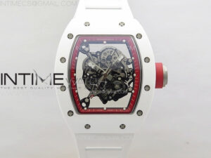 RM055 Real Ceramic Case KUF Best Edition Red Crown on White Rubber Strap MIYOTA8215