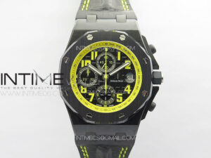 Royal Oak Offshore Bumble Bee Forged Carbon JJF 1:1 Best Edition Black Dial on Leather Strap A7750