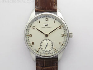 Portuguese IW358303 ZF 1:1 Best Edition SS White Dial RG Markers on Brown Leather Strap A82200