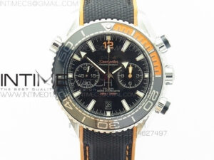 Planet Ocean Master Chronometer Chrono SS OM 1:1 Best Edition Black Dial on Nylon Strap A9900