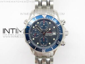 Seamaster 300m Chrono SS Blue Dial on SS Bracelet A7750