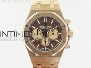 Royal Oak Chrono 26331ST RG OMF 1:1 Best Edition Brown dial on SS Bracelet A7750