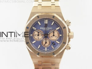 Royal Oak Chrono 26331ST RG OMF 1:1 Best Edition Blue dial on SS Bracelet A7750