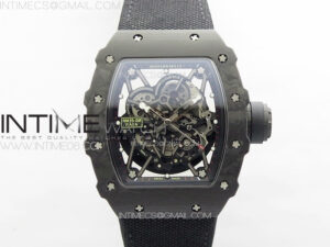RM035-02 Forged Carbon Case KUF Best Edition Black Crown on Black Nylon Strap MIYOTA8215