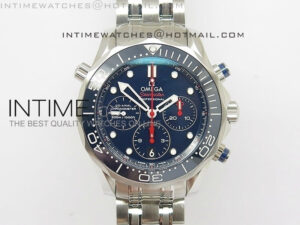 Seamaster 300m Diver SS Blue Dial Blue Bezel on SS Bracelet A7750