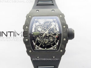 RM035-02 Forged Carbon Case KUF Best Edition Black Crown on Black Rubber Strap MIYOTA8215