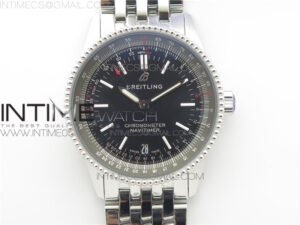 Navitimer 1 KOR 38mm SS Black Dial on SS Bracelet A2824