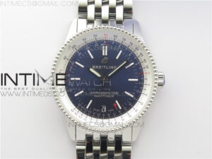 Navitimer 1 KOR 38mm SS Blue Dial on SS Bracelet A2824