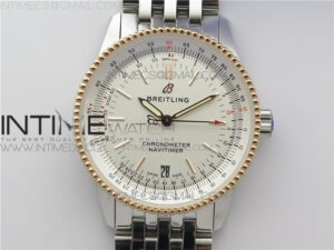 Navitimer 1 KOR 38mm SS/RG White Dial on SS Bracelet A2824