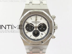 Royal Oak Chrono 26331ST SS OMF 1:1 Best Edition White/Black subDial on SS Bracelet A7750