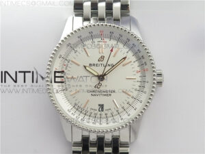 Navitimer 1 KOR 38mm SS White Dial on SS Bracelet A2824